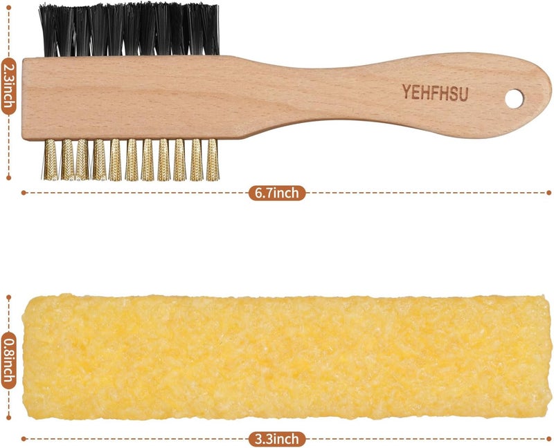 YEHFHSU 2-Piece Suede Brush and Suede Eraser, Suede Cleaner Kit, Suede Brush for Shoes Effectively Solves Stubborn Stains on Soft Bristle Shoes - Image 1